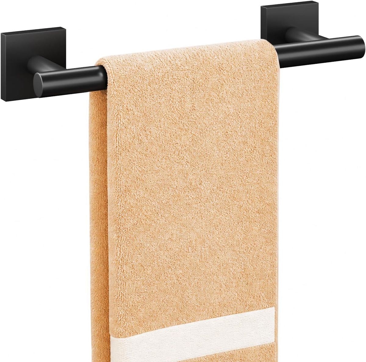 Brushed Nickel Hand Towel Bar, 9 Inch Towel Racks for Bathroom | Thicken 304 Stainless Steel Towel Holder with Square Base, Towel Rod Wall Mounted, Modern Home Decor (Total Length 11 Inch)