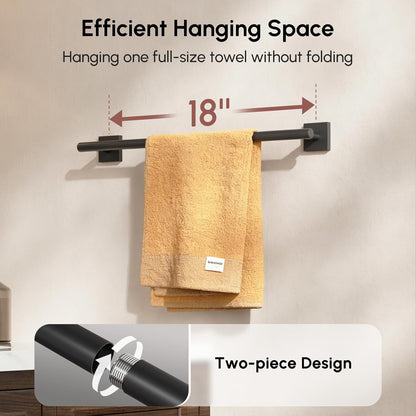 Brushed Nickel Hand Towel Bar, 9 Inch Towel Racks for Bathroom | Thicken 304 Stainless Steel Towel Holder with Square Base, Towel Rod Wall Mounted, Modern Home Decor (Total Length 11 Inch)