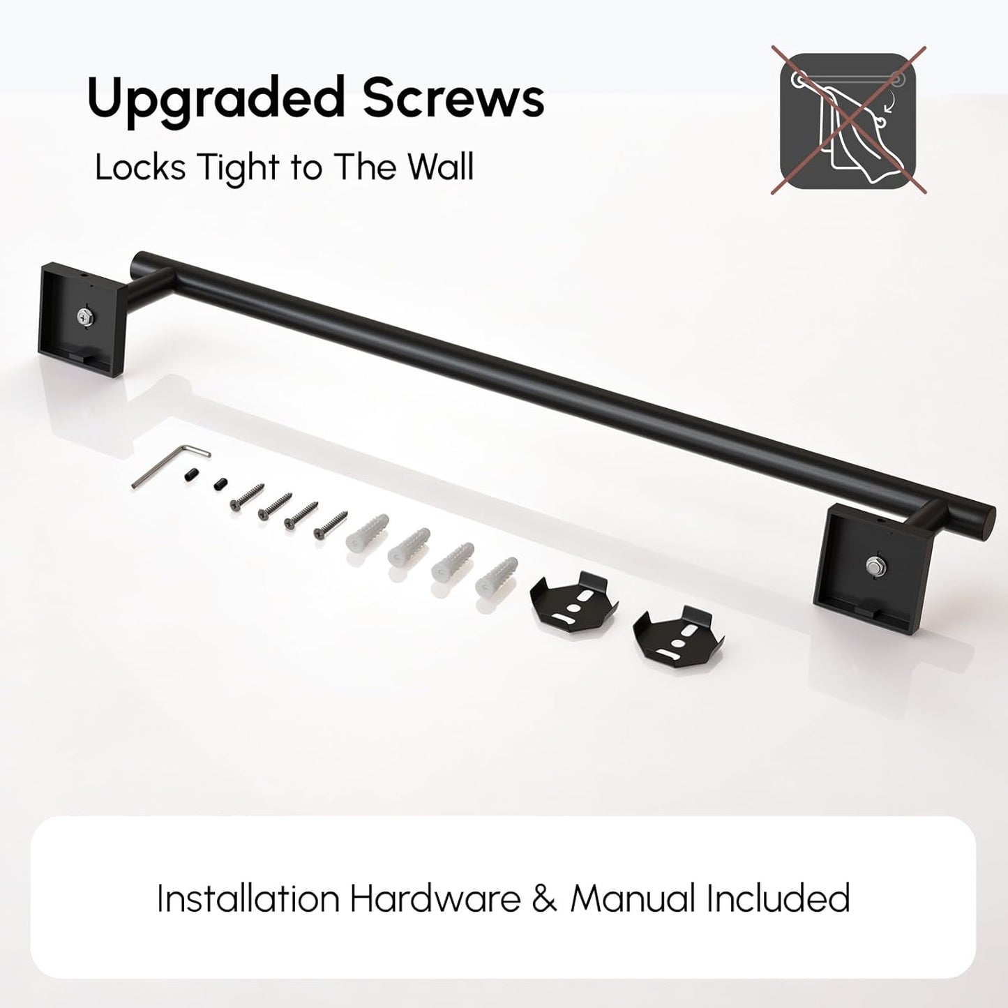 Brushed Nickel Hand Towel Bar, 9 Inch Towel Racks for Bathroom | Thicken 304 Stainless Steel Towel Holder with Square Base, Towel Rod Wall Mounted, Modern Home Decor (Total Length 11 Inch)