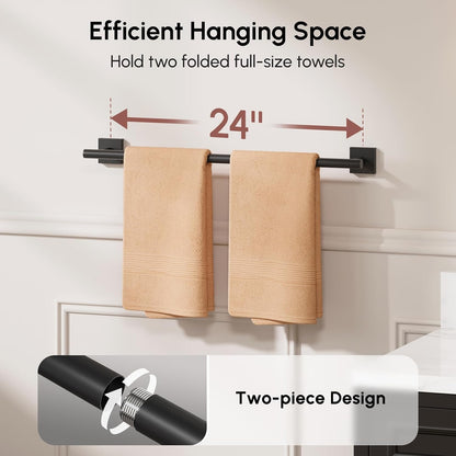 Brushed Nickel Hand Towel Bar, 9 Inch Towel Racks for Bathroom | Thicken 304 Stainless Steel Towel Holder with Square Base, Towel Rod Wall Mounted, Modern Home Decor (Total Length 11 Inch)