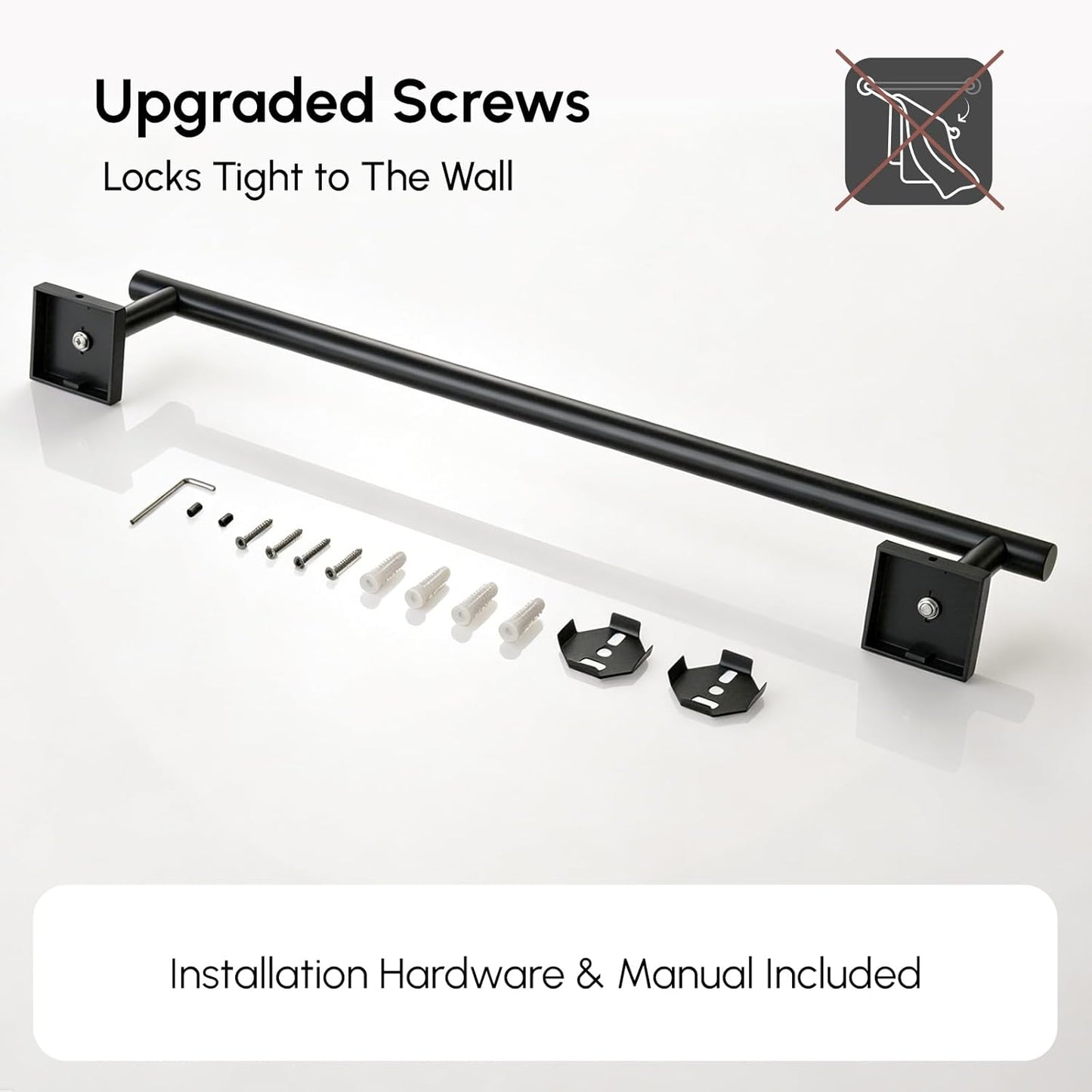 Brushed Nickel Hand Towel Bar, 9 Inch Towel Racks for Bathroom | Thicken 304 Stainless Steel Towel Holder with Square Base, Towel Rod Wall Mounted, Modern Home Decor (Total Length 11 Inch)