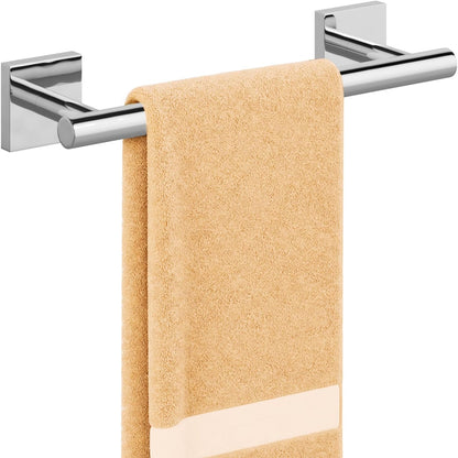Brushed Nickel Hand Towel Bar, 9 Inch Towel Racks for Bathroom | Thicken 304 Stainless Steel Towel Holder with Square Base, Towel Rod Wall Mounted, Modern Home Decor (Total Length 11 Inch)