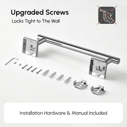 Brushed Nickel Hand Towel Bar, 9 Inch Towel Racks for Bathroom | Thicken 304 Stainless Steel Towel Holder with Square Base, Towel Rod Wall Mounted, Modern Home Decor (Total Length 11 Inch)