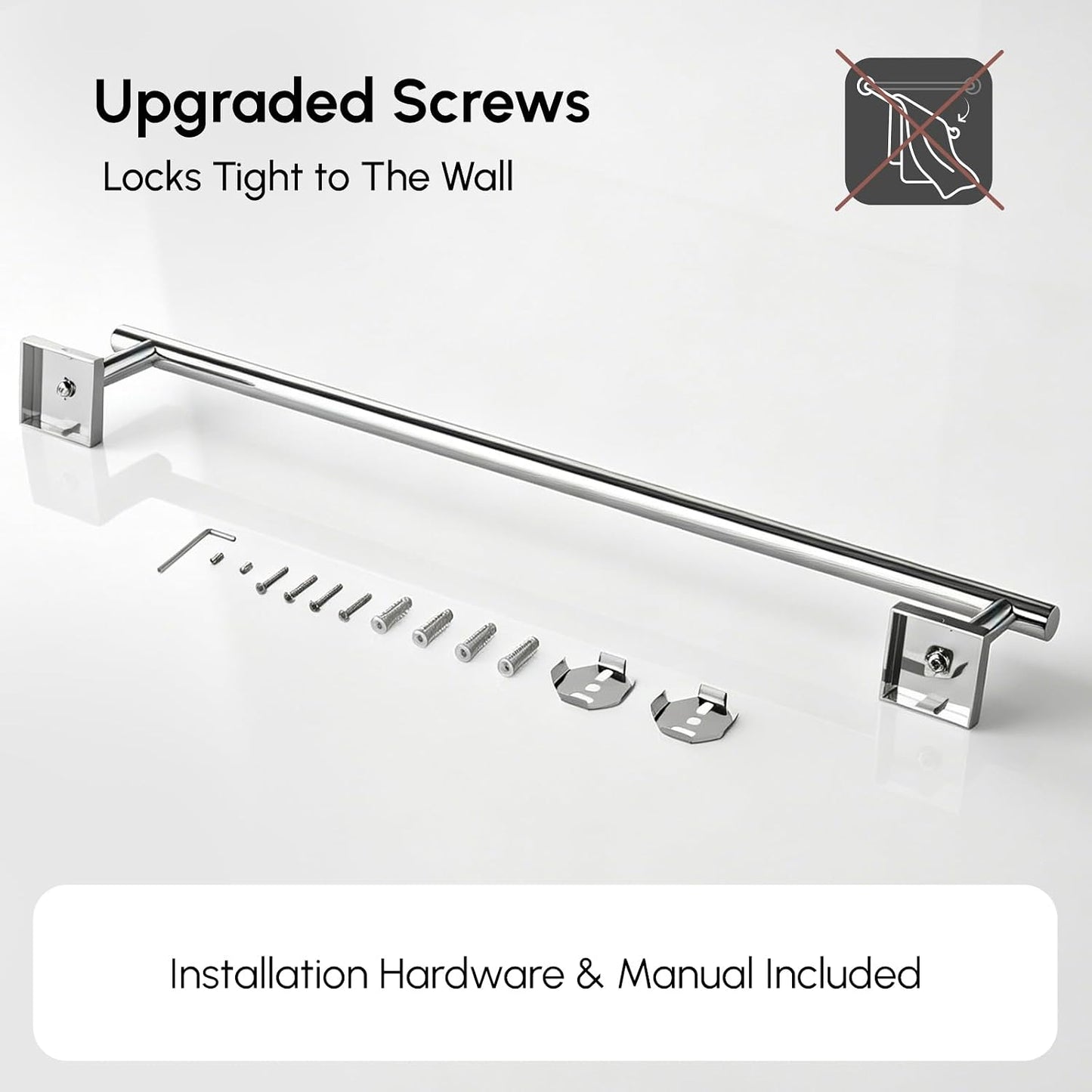 Brushed Nickel Hand Towel Bar, 9 Inch Towel Racks for Bathroom | Thicken 304 Stainless Steel Towel Holder with Square Base, Towel Rod Wall Mounted, Modern Home Decor (Total Length 11 Inch)
