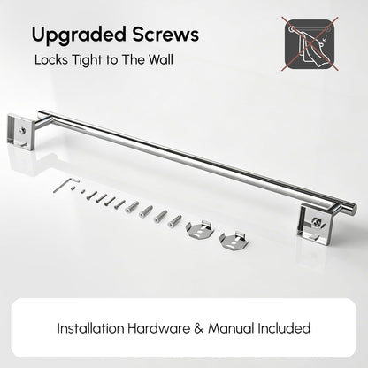 Brushed Nickel Hand Towel Bar, 9 Inch Towel Racks for Bathroom | Thicken 304 Stainless Steel Towel Holder with Square Base, Towel Rod Wall Mounted, Modern Home Decor (Total Length 11 Inch)