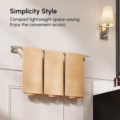 Brushed Nickel Hand Towel Bar, 9 Inch Towel Racks for Bathroom | Thicken 304 Stainless Steel Towel Holder with Square Base, Towel Rod Wall Mounted, Modern Home Decor (Total Length 11 Inch)