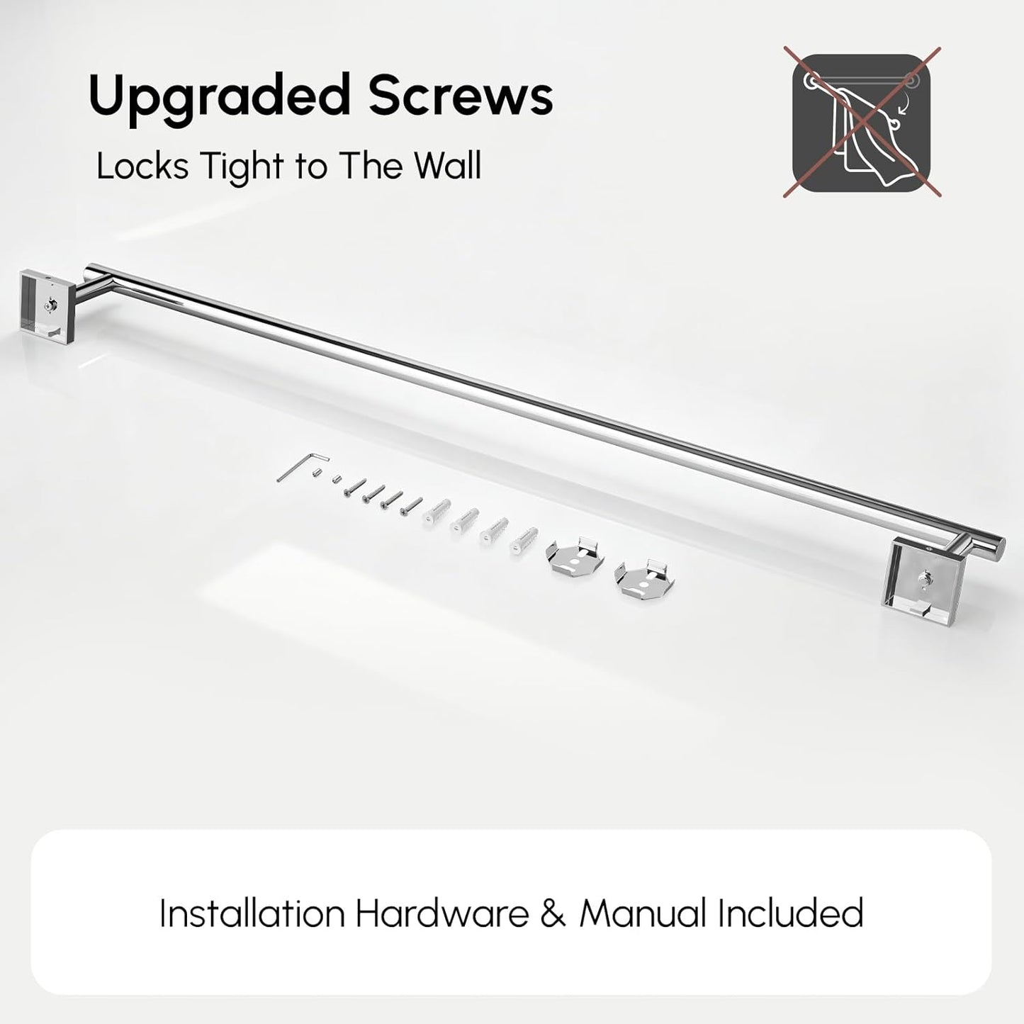Brushed Nickel Hand Towel Bar, 9 Inch Towel Racks for Bathroom | Thicken 304 Stainless Steel Towel Holder with Square Base, Towel Rod Wall Mounted, Modern Home Decor (Total Length 11 Inch)