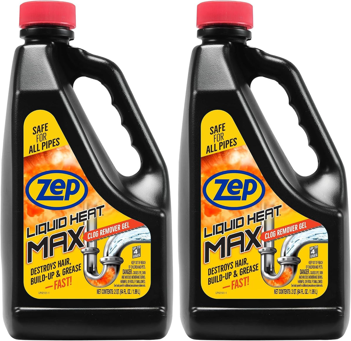 Liquid Heat Max Clog Remover Gel - Destroys Hair, Build-Up & Grease - 64 oz.