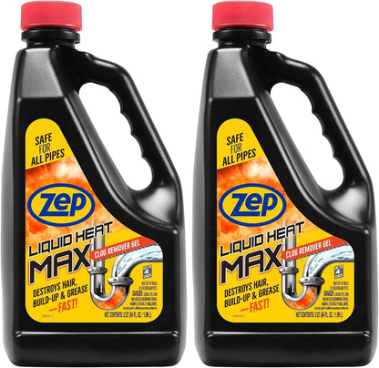 Liquid Heat Max Clog Remover Gel - Destroys Hair, Build-Up & Grease - 64 oz.
