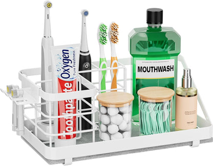 Toothbrush Holders Instant-Drying Organizer - Bathroom Countertop/Wall Mounted Electric Toothbrush Holder - Toothbrush Head Toothpaste Holder Bathroom Counter Organizers Storage Black