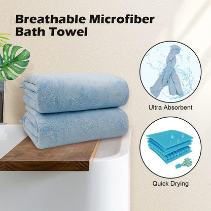 Orighty Bath Towels, Soft Feel Bath Towel, (27'' x 54'') | Highly Absorbent, Quick Drying Microfiber Towels for Body, Sport, Yoga, SPA, Fitness, Bathroom - Grey