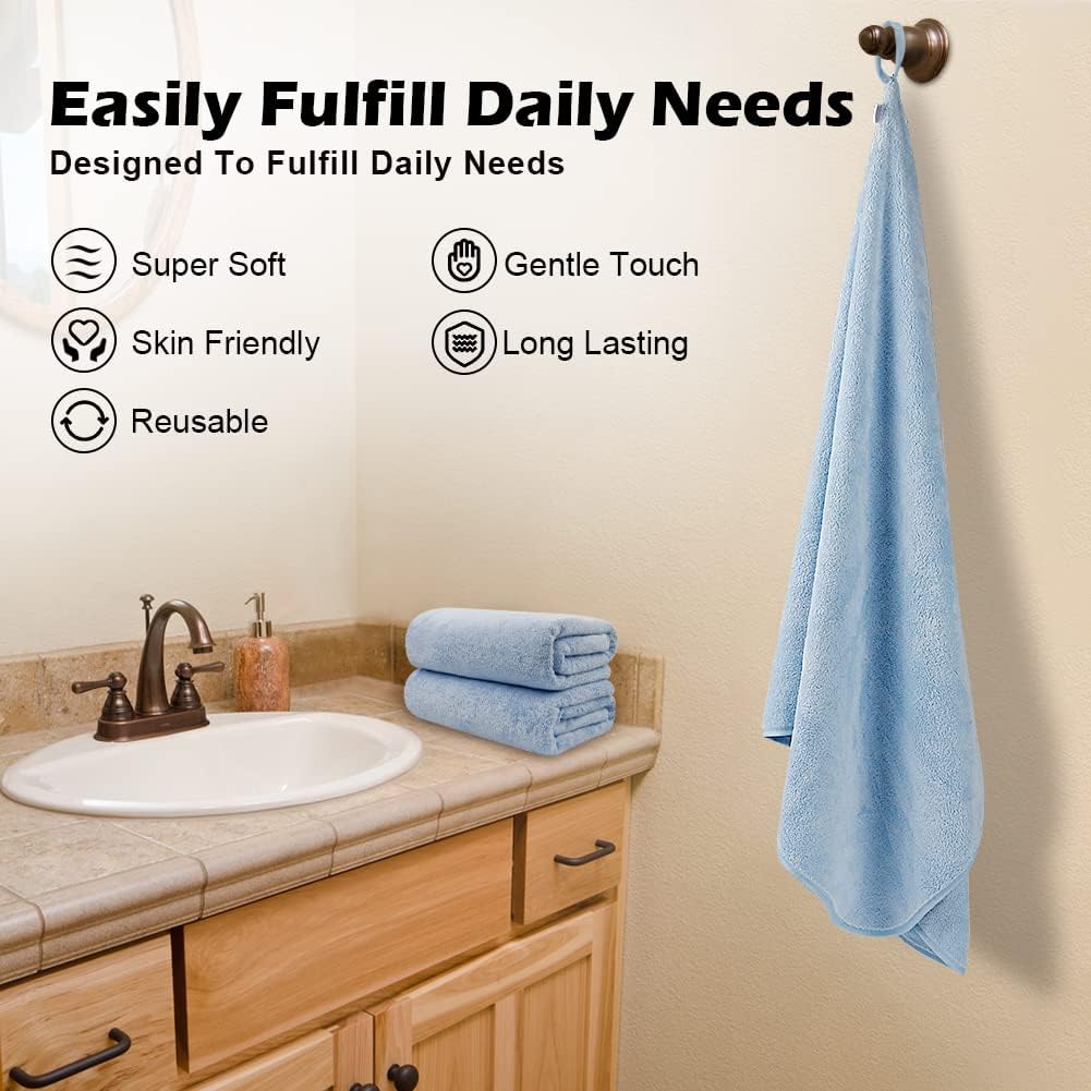 Orighty Bath Towels, Soft Feel Bath Towel, (27'' x 54'') | Highly Absorbent, Quick Drying Microfiber Towels for Body, Sport, Yoga, SPA, Fitness, Bathroom - Grey