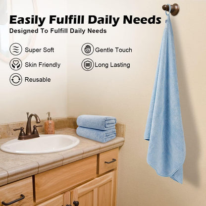 Orighty Bath Towels, Soft Feel Bath Towel, (27'' x 54'') | Highly Absorbent, Quick Drying Microfiber Towels for Body, Sport, Yoga, SPA, Fitness, Bathroom - Grey