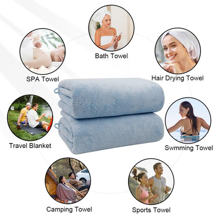 Orighty Bath Towels, Soft Feel Bath Towel, (27'' x 54'') | Highly Absorbent, Quick Drying Microfiber Towels for Body, Sport, Yoga, SPA, Fitness, Bathroom - Grey