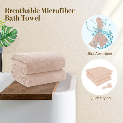 Orighty Bath Towels, Soft Feel Bath Towel, (27'' x 54'') | Highly Absorbent, Quick Drying Microfiber Towels for Body, Sport, Yoga, SPA, Fitness, Bathroom - Grey