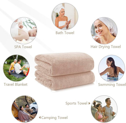 Orighty Bath Towels, Soft Feel Bath Towel, (27'' x 54'') | Highly Absorbent, Quick Drying Microfiber Towels for Body, Sport, Yoga, SPA, Fitness, Bathroom - Grey