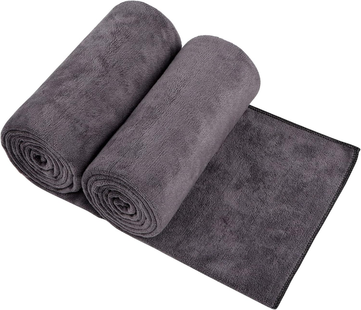 Orighty Bath Towels, Soft Feel Bath Towel, (27'' x 54'') | Highly Absorbent, Quick Drying Microfiber Towels for Body, Sport, Yoga, SPA, Fitness, Bathroom - Grey