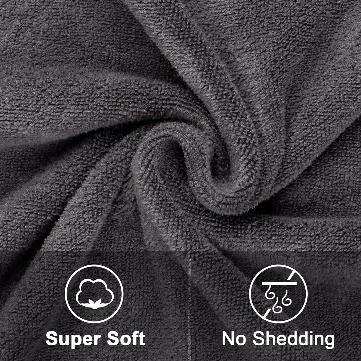 Orighty Bath Towels, Soft Feel Bath Towel, (27'' x 54'') | Highly Absorbent, Quick Drying Microfiber Towels for Body, Sport, Yoga, SPA, Fitness, Bathroom - Grey