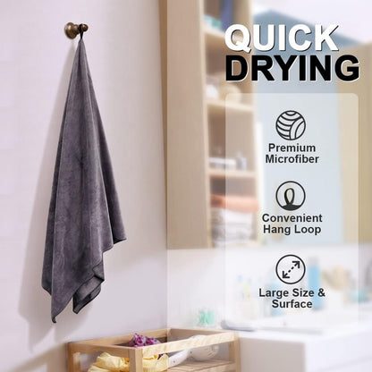 Orighty Bath Towels, Soft Feel Bath Towel, (27'' x 54'') | Highly Absorbent, Quick Drying Microfiber Towels for Body, Sport, Yoga, SPA, Fitness, Bathroom - Grey