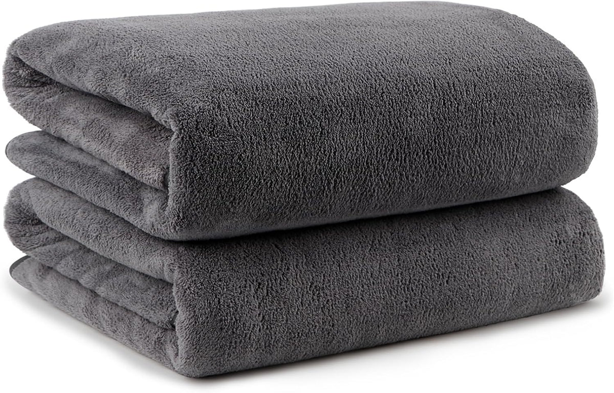 Orighty Bath Towels, Soft Feel Bath Towel, (27'' x 54'') | Highly Absorbent, Quick Drying Microfiber Towels for Body, Sport, Yoga, SPA, Fitness, Bathroom - Grey