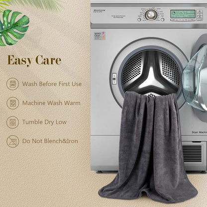 Orighty Bath Towels, Soft Feel Bath Towel, (27'' x 54'') | Highly Absorbent, Quick Drying Microfiber Towels for Body, Sport, Yoga, SPA, Fitness, Bathroom - Grey