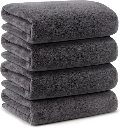 Orighty Bath Towels, Soft Feel Bath Towel, (27'' x 54'') | Highly Absorbent, Quick Drying Microfiber Towels for Body, Sport, Yoga, SPA, Fitness, Bathroom - Grey