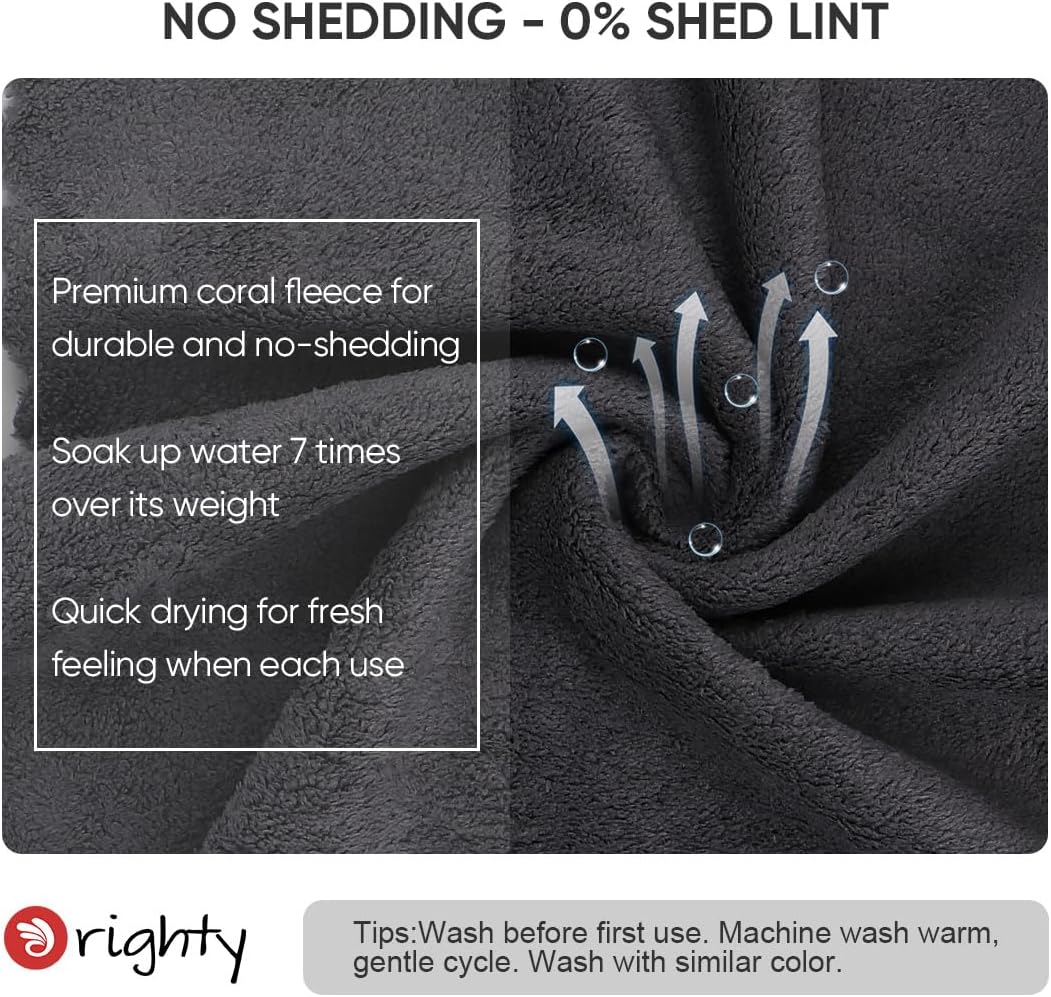 Orighty Bath Towels, Soft Feel Bath Towel, (27'' x 54'') | Highly Absorbent, Quick Drying Microfiber Towels for Body, Sport, Yoga, SPA, Fitness, Bathroom - Grey