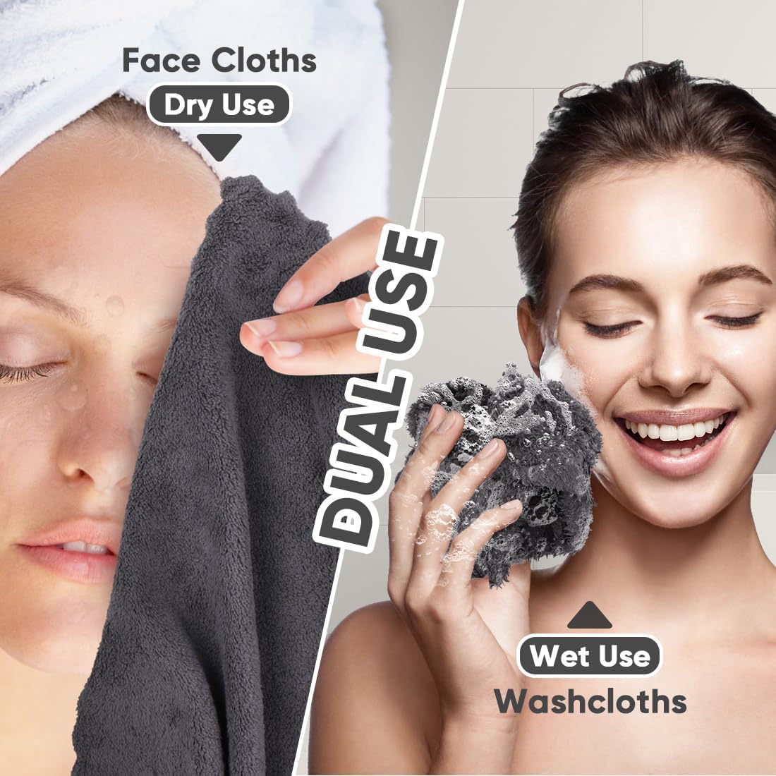 Orighty Bath Towels, Soft Feel Bath Towel, (27'' x 54'') | Highly Absorbent, Quick Drying Microfiber Towels for Body, Sport, Yoga, SPA, Fitness, Bathroom - Grey