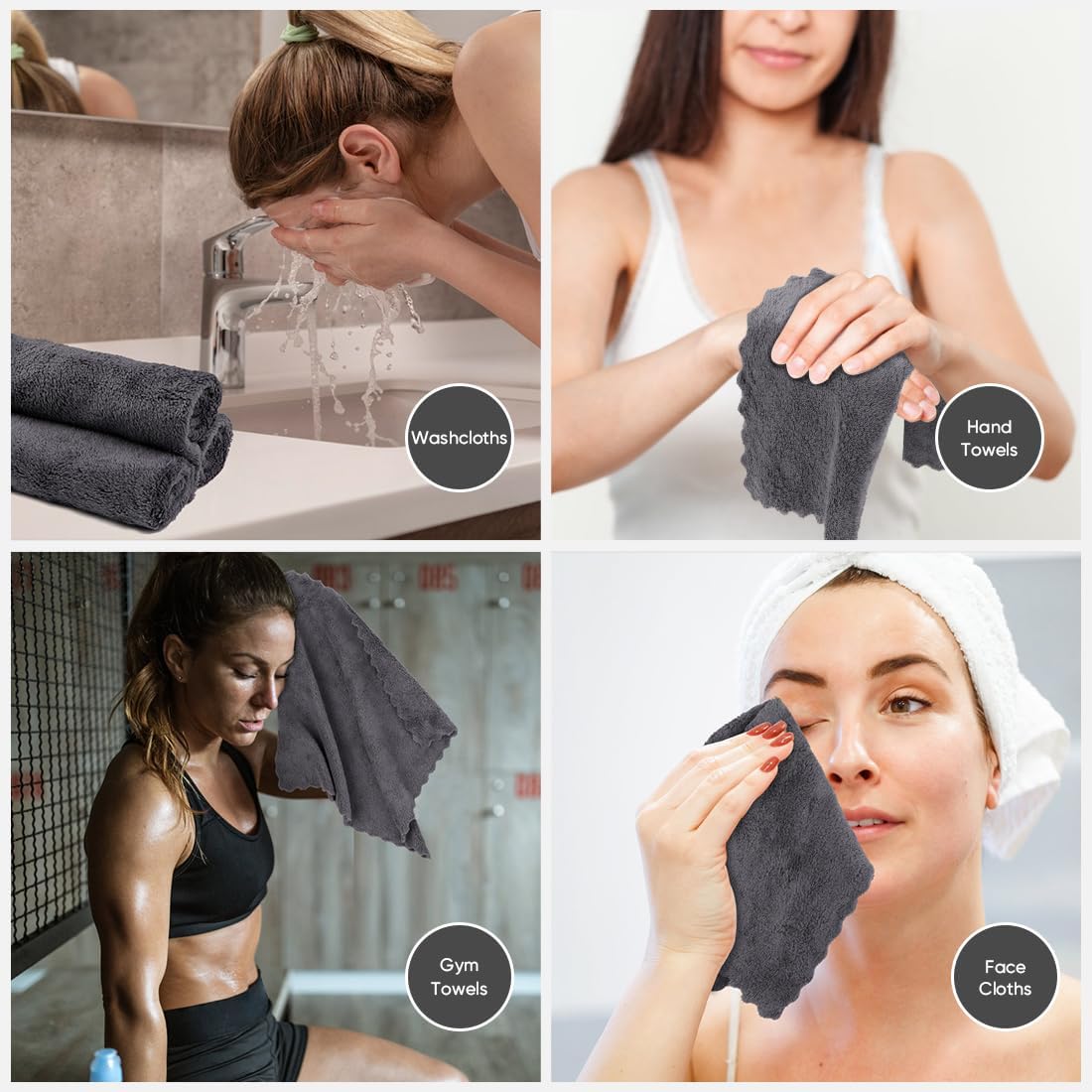 Orighty Bath Towels, Soft Feel Bath Towel, (27'' x 54'') | Highly Absorbent, Quick Drying Microfiber Towels for Body, Sport, Yoga, SPA, Fitness, Bathroom - Grey