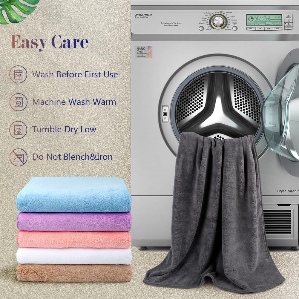 Orighty Bath Towels, Soft Feel Bath Towel, (27'' x 54'') | Highly Absorbent, Quick Drying Microfiber Towels for Body, Sport, Yoga, SPA, Fitness, Bathroom - Grey