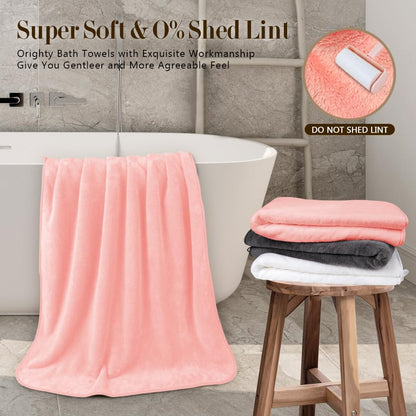Orighty Bath Towels, Soft Feel Bath Towel, (27'' x 54'') | Highly Absorbent, Quick Drying Microfiber Towels for Body, Sport, Yoga, SPA, Fitness, Bathroom - Grey