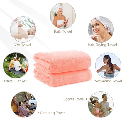Orighty Bath Towels, Soft Feel Bath Towel, (27'' x 54'') | Highly Absorbent, Quick Drying Microfiber Towels for Body, Sport, Yoga, SPA, Fitness, Bathroom - Grey