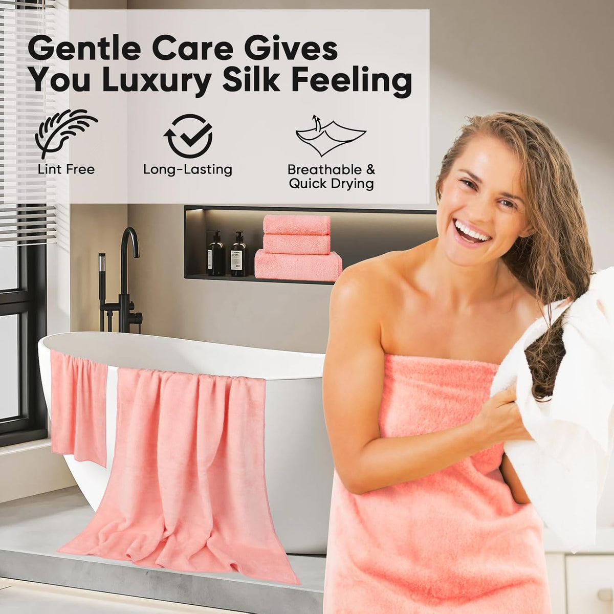 Orighty Bath Towels, Soft Feel Bath Towel, (27'' x 54'') | Highly Absorbent, Quick Drying Microfiber Towels for Body, Sport, Yoga, SPA, Fitness, Bathroom - Grey
