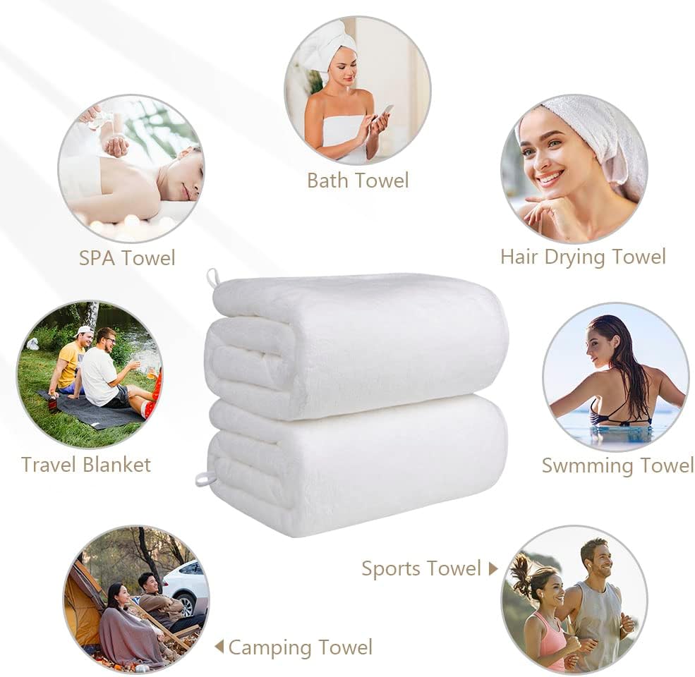 Orighty Bath Towels, Soft Feel Bath Towel, (27'' x 54'') | Highly Absorbent, Quick Drying Microfiber Towels for Body, Sport, Yoga, SPA, Fitness, Bathroom - Grey