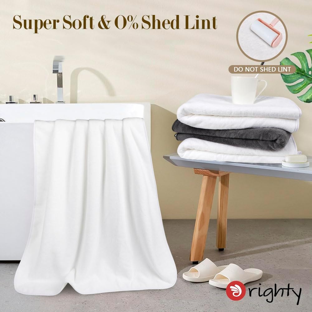Orighty Bath Towels, Soft Feel Bath Towel, (27'' x 54'') | Highly Absorbent, Quick Drying Microfiber Towels for Body, Sport, Yoga, SPA, Fitness, Bathroom - Grey