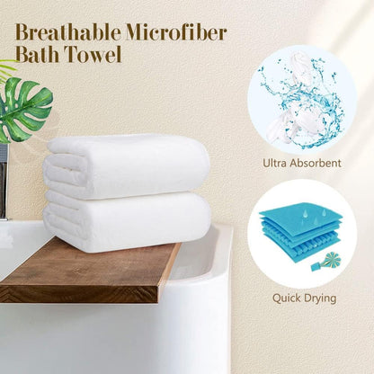 Orighty Bath Towels, Soft Feel Bath Towel, (27'' x 54'') | Highly Absorbent, Quick Drying Microfiber Towels for Body, Sport, Yoga, SPA, Fitness, Bathroom - Grey