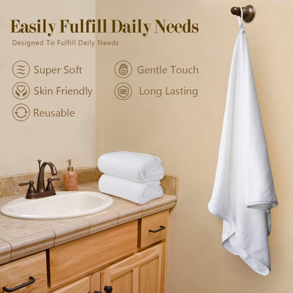 Orighty Bath Towels, Soft Feel Bath Towel, (27'' x 54'') | Highly Absorbent, Quick Drying Microfiber Towels for Body, Sport, Yoga, SPA, Fitness, Bathroom - Grey