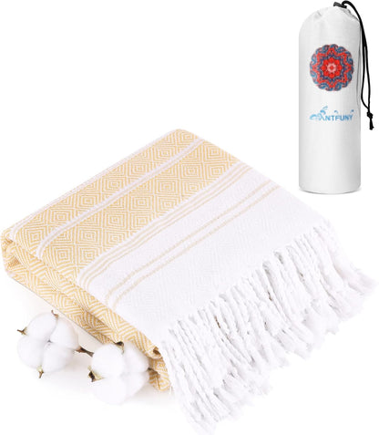 Antfuny Turkish Beach Towels Vacation Essentials Quick Dry Sand Free Oversized Bath Pool Swim Towel Extra Large XL Blanket Adult Travel Cruise Accessories Must Haves Clearance Stuff Necessities - Colors A