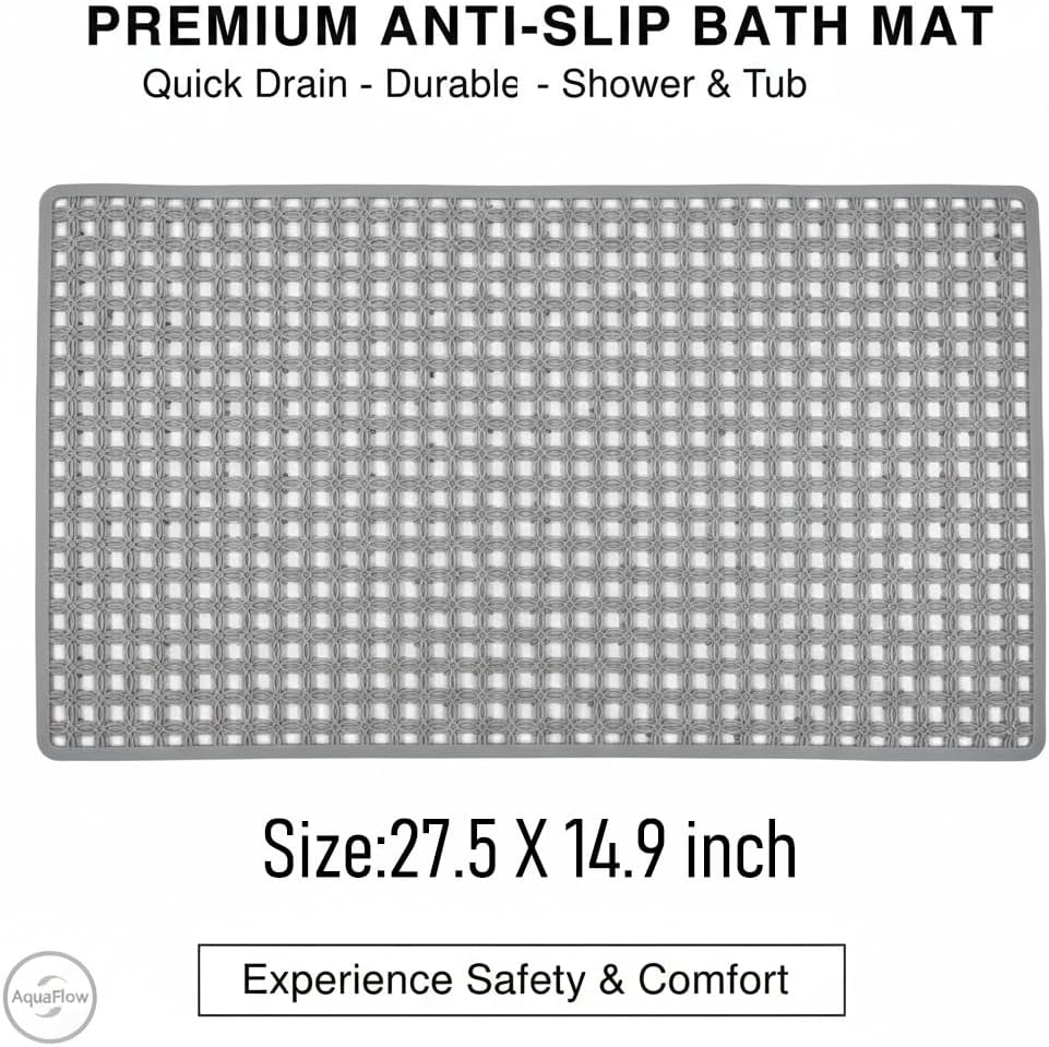 Kids Bath Mat for Tub, Non-Slip Toddler Bathtub Mat(Blue-Octopus)