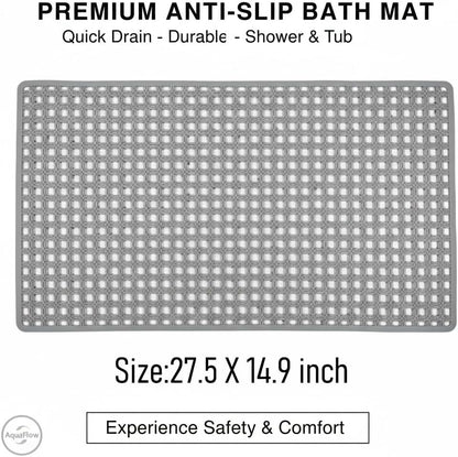 Kids Bath Mat for Tub, Non-Slip Toddler Bathtub Mat(Blue-Octopus)