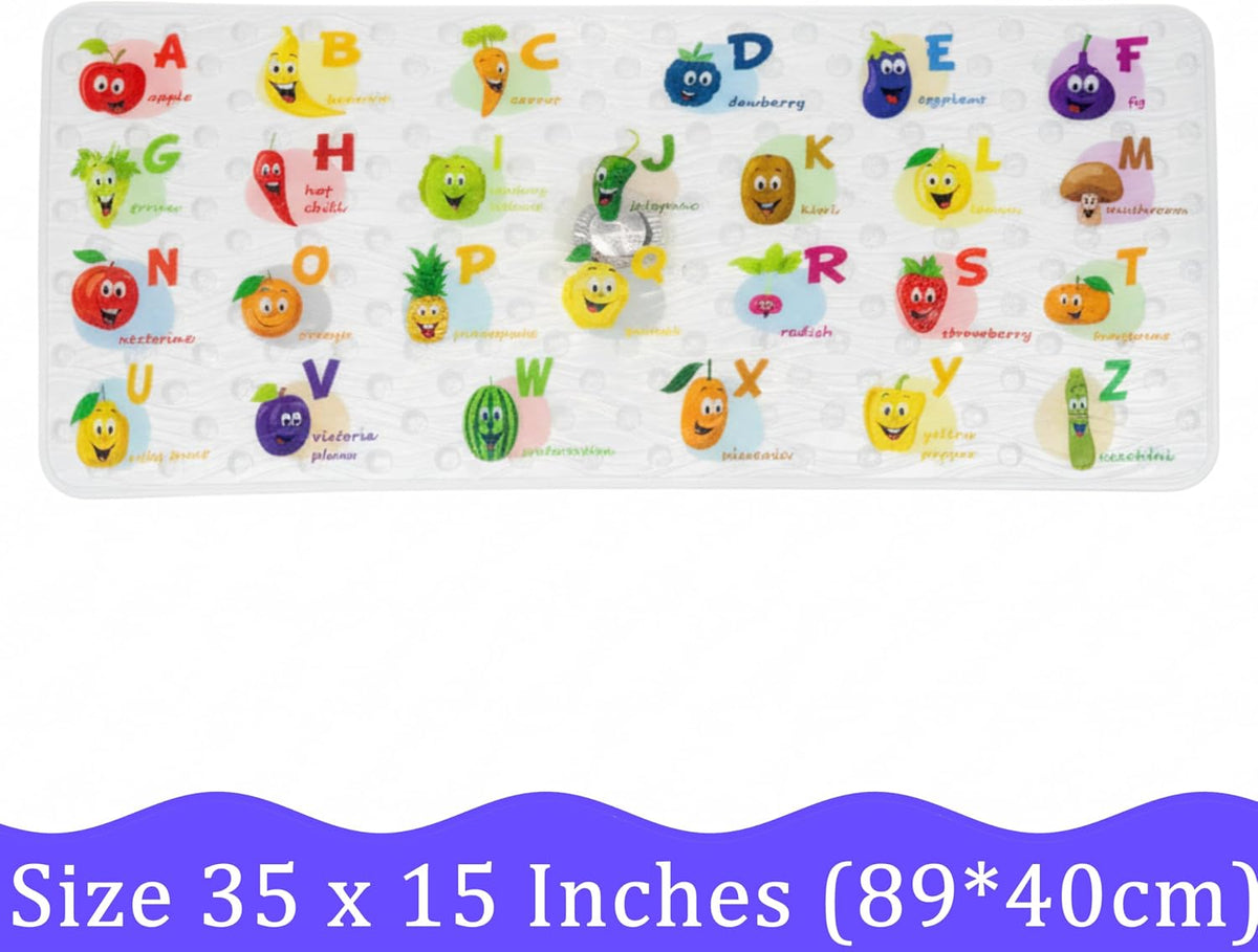 Kids Bath Mat for Tub, Non-Slip Toddler Bathtub Mat(Blue-Octopus)