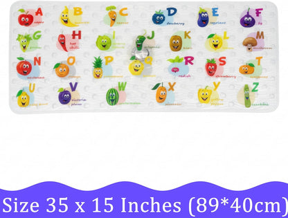 Kids Bath Mat for Tub, Non-Slip Toddler Bathtub Mat(Blue-Octopus)