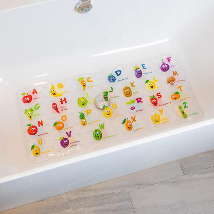 Kids Bath Mat for Tub, Non-Slip Toddler Bathtub Mat(Blue-Octopus)