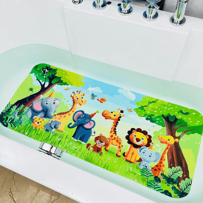 Kids Bath Mat for Tub, Non-Slip Toddler Bathtub Mat(Blue-Octopus)