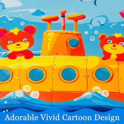 Kids Bath Mat for Tub, Non-Slip Toddler Bathtub Mat(Blue-Octopus)