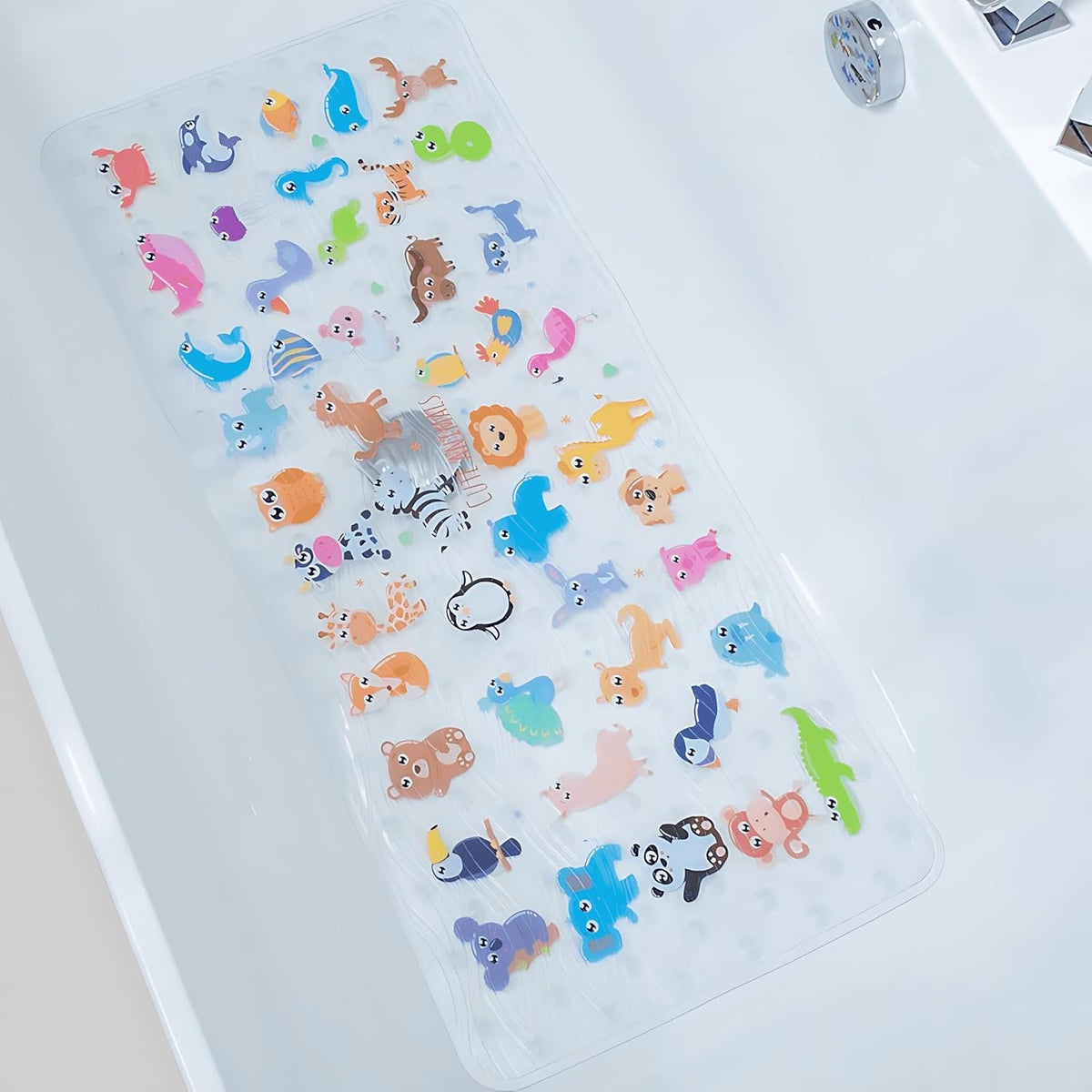 Kids Bath Mat for Tub, Non-Slip Toddler Bathtub Mat(Blue-Octopus)