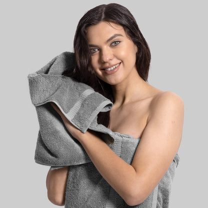 100% Cotton 4-Pack Bath Towels 27x54, Gray