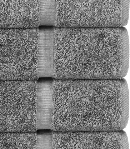 100% Cotton 4-Pack Bath Towels 27x54, Gray
