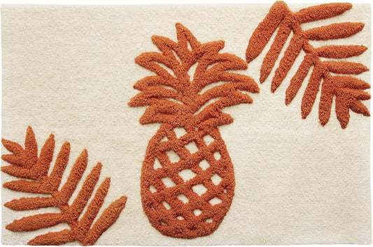 Bath Rug, 100% Cotton Soft & Absorbent Bath Mat, Reversible, Dorm Room Essentials, Long Branch Coconut