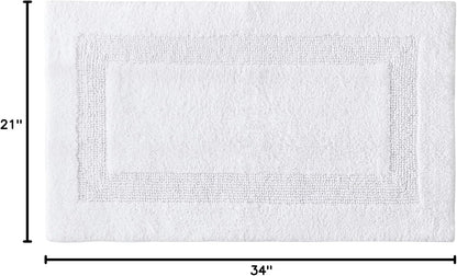 Bath Rug, 100% Cotton Soft & Absorbent Bath Mat, Reversible, Dorm Room Essentials, Long Branch Coconut